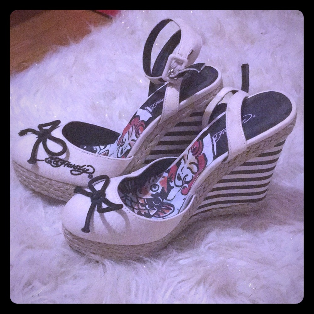 Ed hardy wedge heels